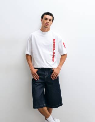 Asos Design Oversized T-shirt With England Graphic In White
