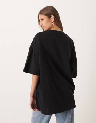 Asos Design Oversized T-shirt With Error Slogan Graphic In Black