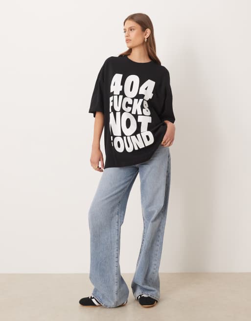 ASOS DESIGN oversized T-shirt with error slogan graphic in