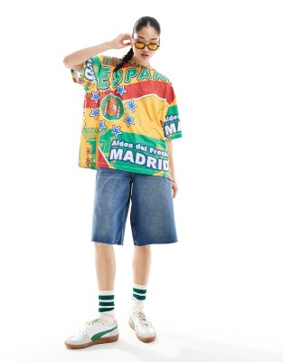 ASOS DESIGN oversized t-shirt with pickles graphic in white