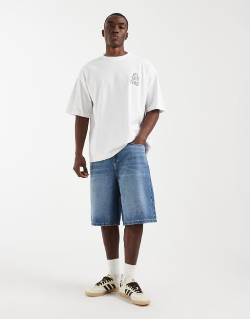 ASOS DESIGN oversized t-shirt with essentials graphic in white , 3 of 5