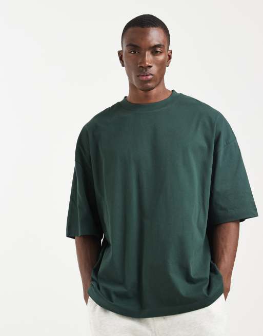 ASOS DESIGN oversized t-shirt with everyday essentials text graphic in green, 2 of 5