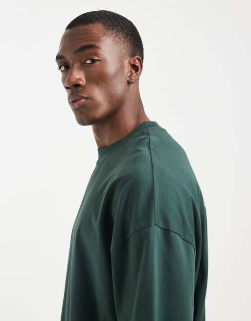 ASOS DESIGN oversized t-shirt with everyday essentials text graphic in green, 5 of 5