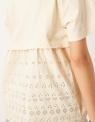 Asos Design Oversized T-shirt With Eyelet Back Detail