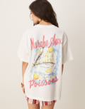 [ASOS DESIGN] ASOS DESIGN oversized t-shirt with fish & lemon graphic in white S WHITE