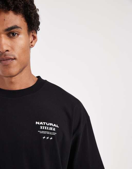 ASOS DESIGN oversized t-shirt with floral back graphic in black, 5 of 5