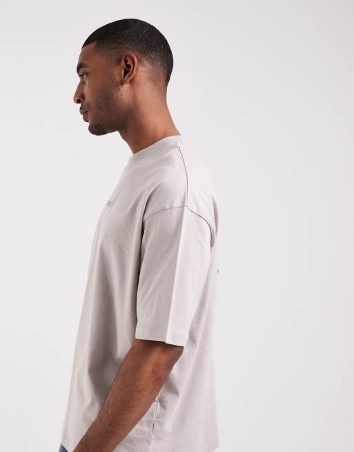 ASOS DESIGN oversized t-shirt with floral back print in grey, 5 of 5
