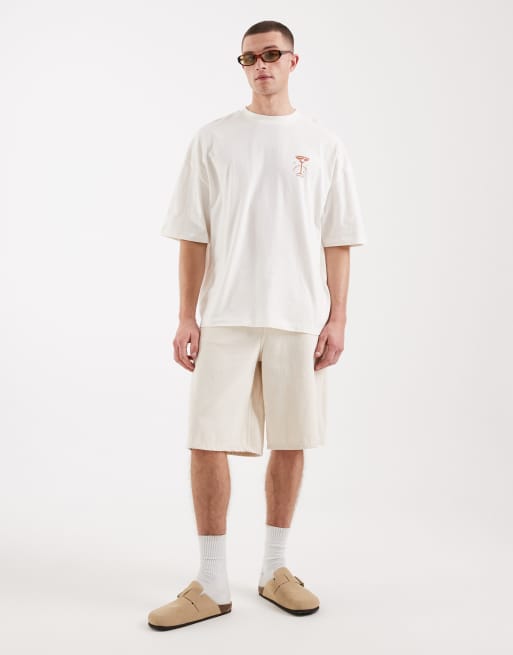 ASOS DESIGN oversized T-shirt with floral back print in white, 2 of 5