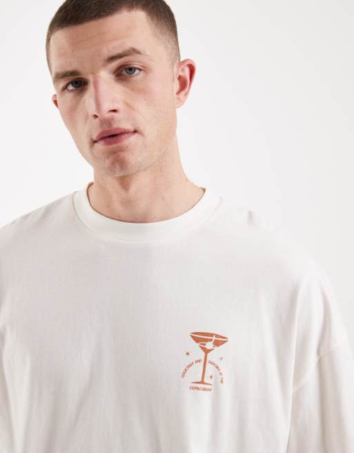 ASOS DESIGN oversized T-shirt with floral back print in white, 5 of 5