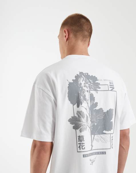 ASOS DESIGN oversized t-shirt with floral back print in white - view 1