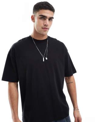 Asos Design Oversized T-shirt With Floral Graphic In Black