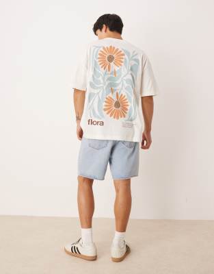 Asos Design Oversized T-shirt With Floral Graphic