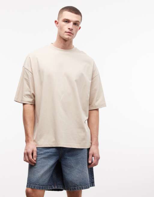ASOS DESIGN oversized T-shirt with floral graphic in stone, 4 of 5