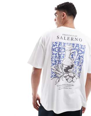 ASOS DESIGN oversized T-shirt with dragon graphic in navy