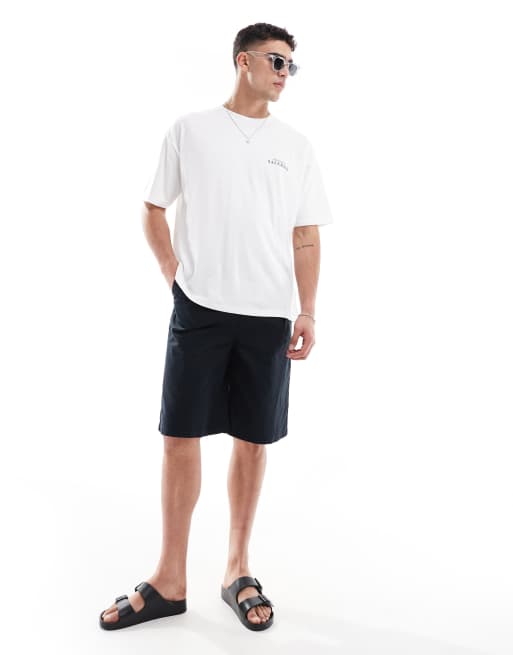 ASOS DESIGN oversized t-shirt with floral graphic in white