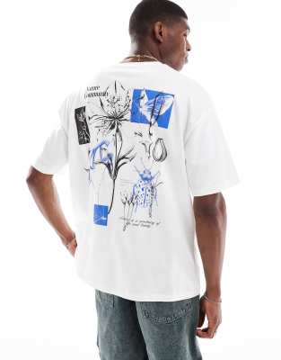 Asos Design Oversized T-shirt With Floral Graphic