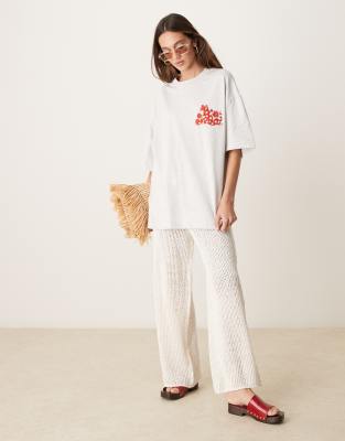 Asos Design Oversized T-shirt With Floral Leopard Graphic