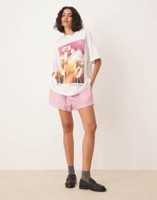 Asos Design Oversized T-shirt With Floral Photo Graphic