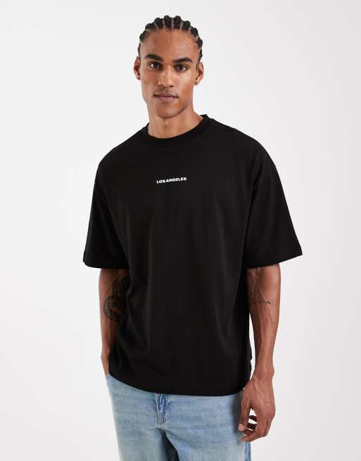 ASOS DESIGN oversized t-shirt with floral print in black , 3 of 5