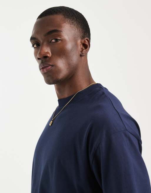 ASOS DESIGN oversized t-shirt with food and drink graphic in navy, 5 of 5