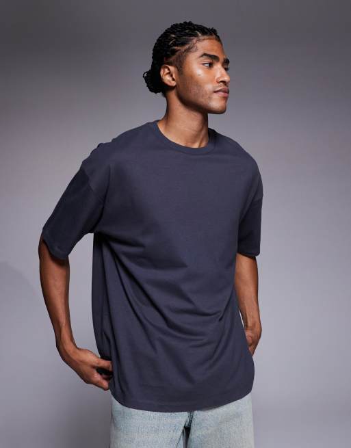 ASOS DESIGN oversized t-shirt with food graphic in charcoal