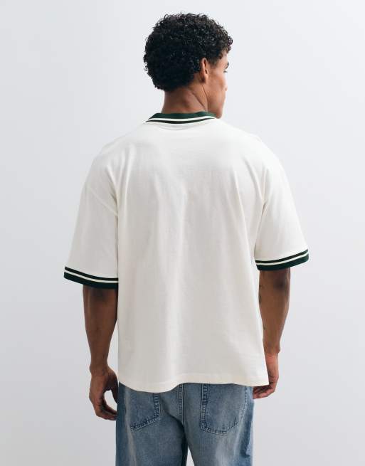 ASOS DESIGN oversized t-shirt with football print in off white  , 4 of 5