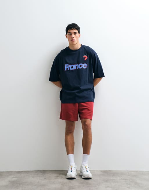 ASOS DESIGN oversized t-shirt with France football graphic in navy, 2 of 9