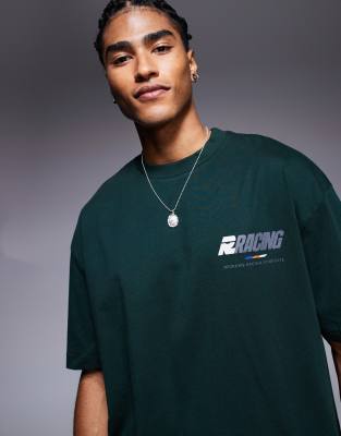 Asos Design Oversized T-shirt With Front And Back Athletic Graphic