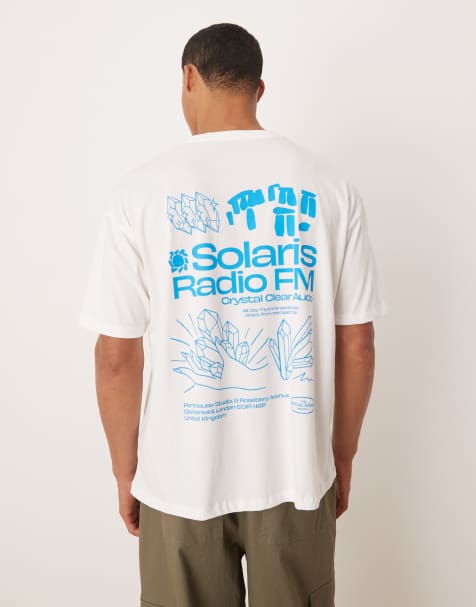 ASOS DESIGN oversized T-shirt with front and back graphic in white - view 1