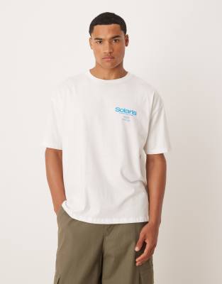 Asos Design Oversized T-shirt With Front And Back Graphic In White