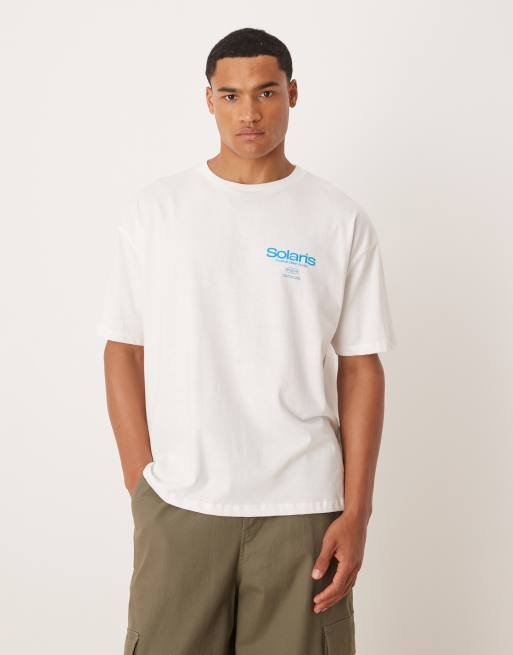 ASOS DESIGN oversized T-shirt with front and back graphic in white, 2 of 4