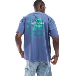 [ASOS DESIGN] ASOS DESIGN oversized t-shirt with front and back print in blue 2XL BLUE