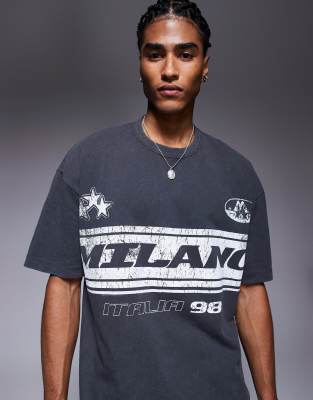 Asos Design Oversized T-shirt With Front Chest Print