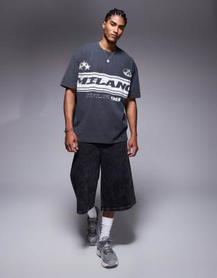 Asos Design Oversized T-shirt With Front Chest Print