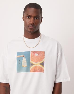 Asos Design Oversized T-shirt With Front Chest Print