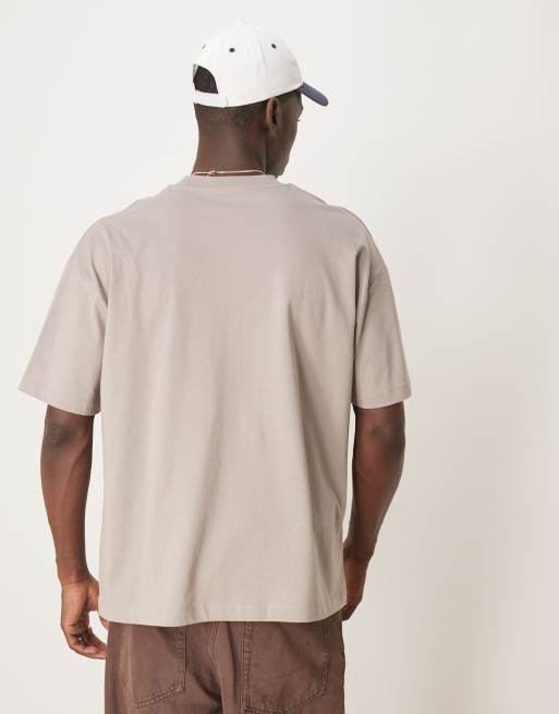 ASOS DESIGN oversized T-shirt with front city graphic in brown