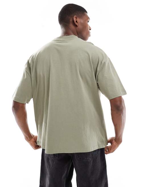 ASOS DESIGN oversized t-shirt with front city print in light khaki, 4 of 4