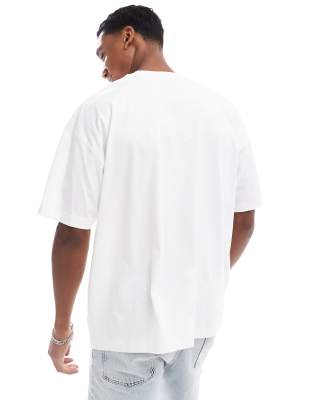 Asos Design Oversized T-shirt With Front Print In White