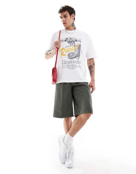 ASOS DESIGN oversized T-shirt with front print in white - view 1