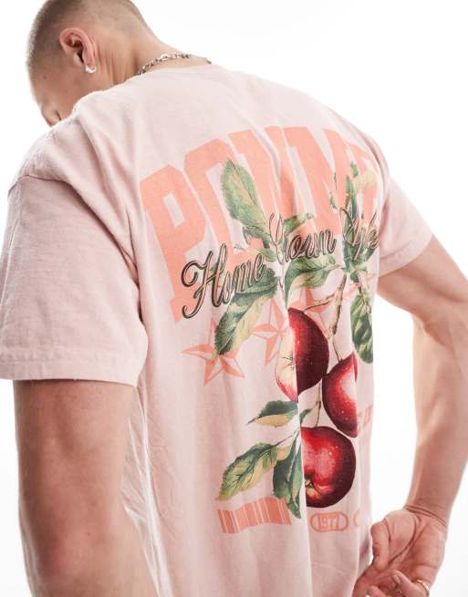 ASOS DESIGN oversized t-shirt with fruit back print in pink, 4 of 4