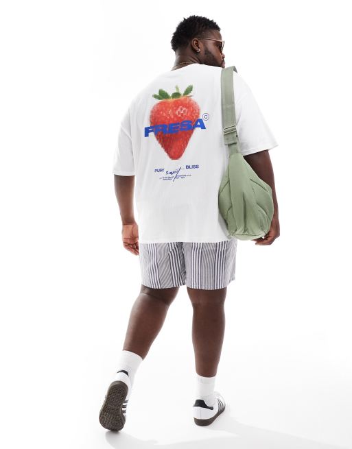 ASOS DESIGN oversized t-shirt with fruit back print in white | ASOS