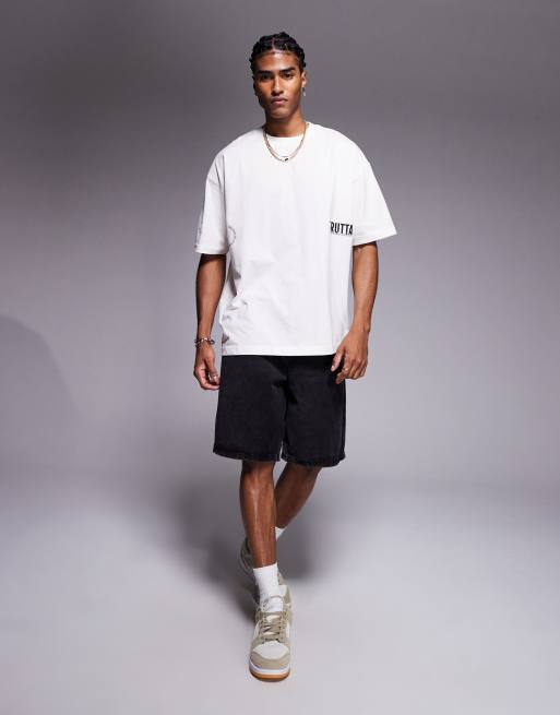 ASOS DESIGN oversized t-shirt with fruit graphic in cream
