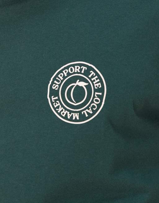 ASOS DESIGN oversized t-shirt with fruit graphic in dark green, 4 of 5