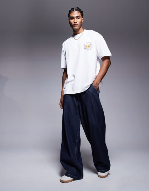 ASOS DESIGN - Oversized T-shirt met fruitprint in wit