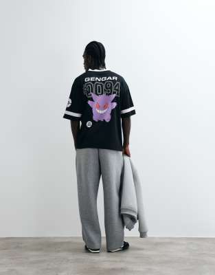 Asos Design Oversized T-shirt With Gengar Pokemon Print In Black