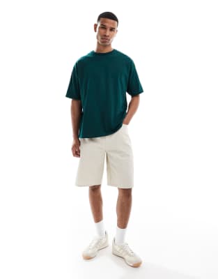 Asos Design Oversized T-shirt With Golf Graphic Back Print In Green