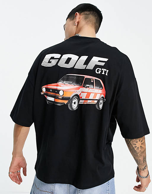 ASOS DESIGN oversized t-shirt with Golf GTI print in black