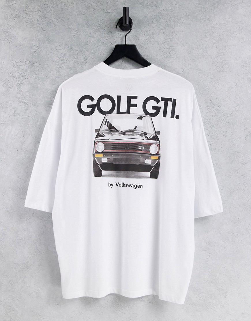 ASOS DESIGN oversized t-shirt with Golf GTI print in white