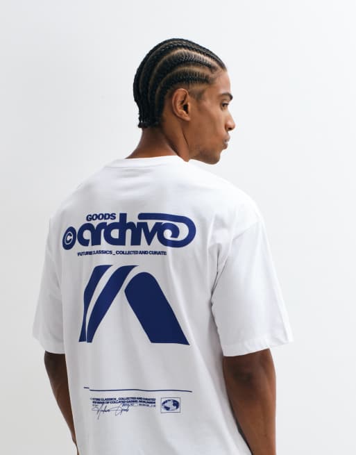 ASOS DESIGN oversized t-shirt with goods archive graphic in white, 3 of 5