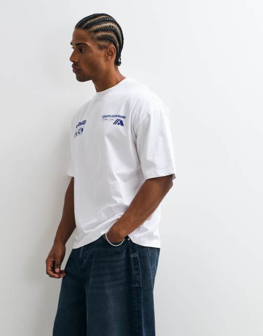 ASOS DESIGN oversized t-shirt with goods archive graphic in white, 4 of 5